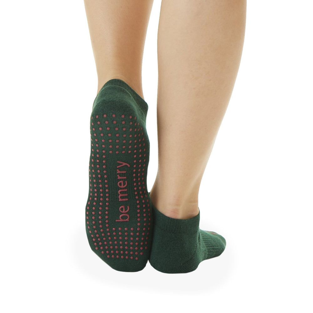 Sticky Be Socks BE MERRY Grip Socks - Green on Sale