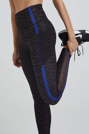 Wear It To Heart Nala Legging - Zebra w/Cobalt Blue on Sale